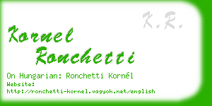 kornel ronchetti business card